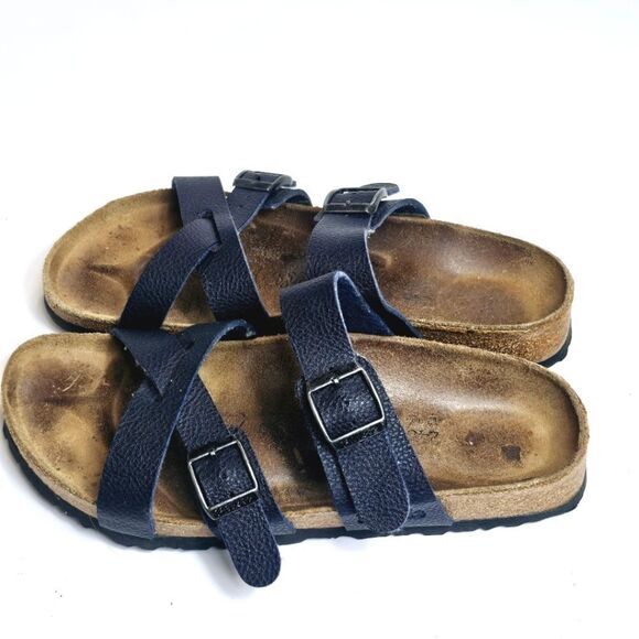 Birki's Birkenstock Blue Nepal Criss Cross Sandals 7 - Picture 2 of 10